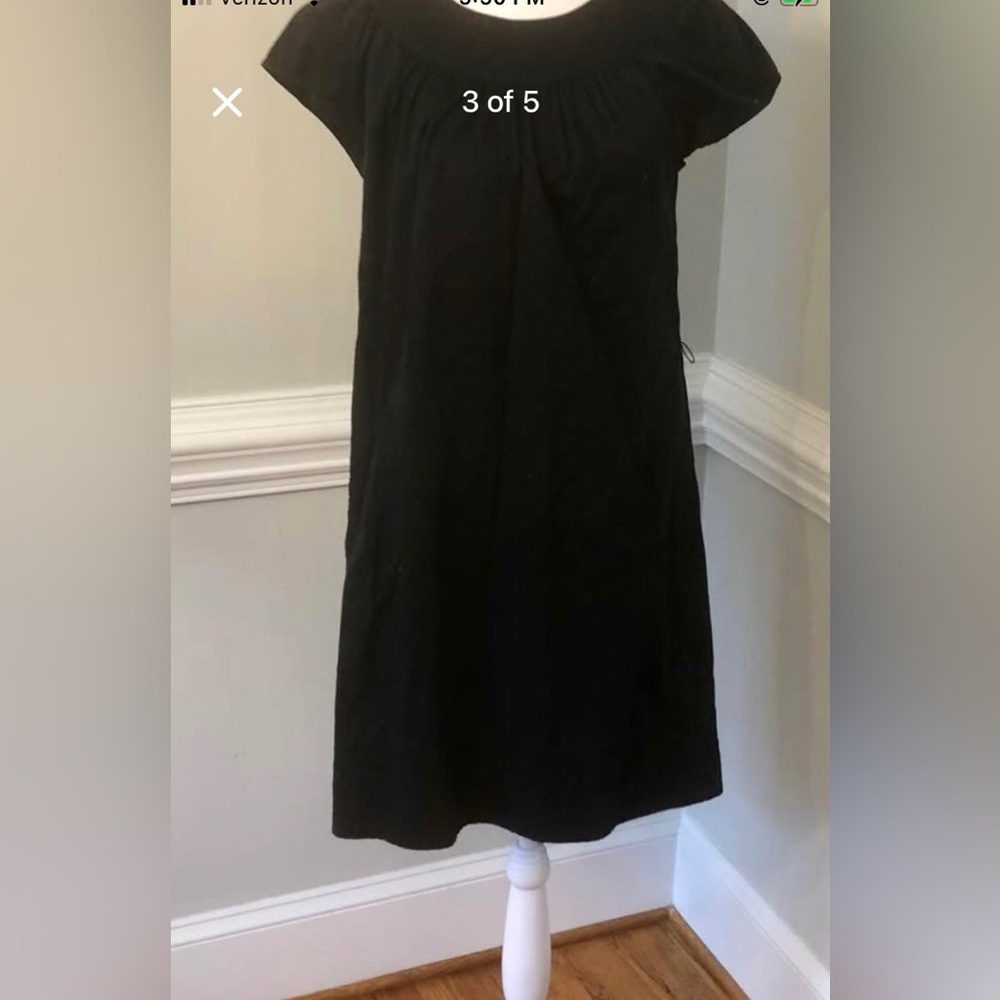 Mossimo Supply Co Black Ruched Cap Sleeve Wrap Dress